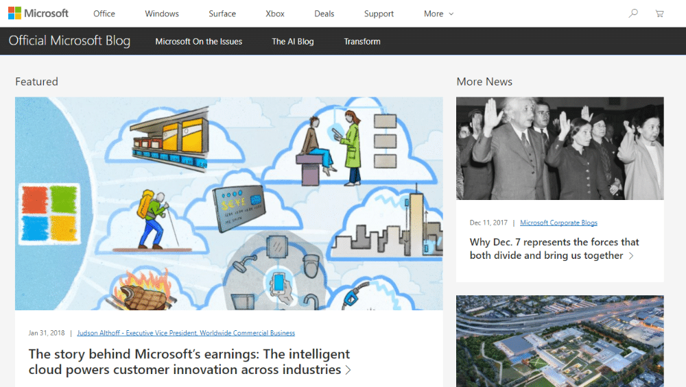 Microsoft usa WordPress per il suo blog ufficiale