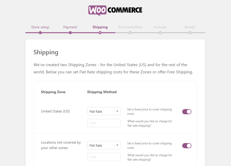 La schermana Spedizione di WooCommerce