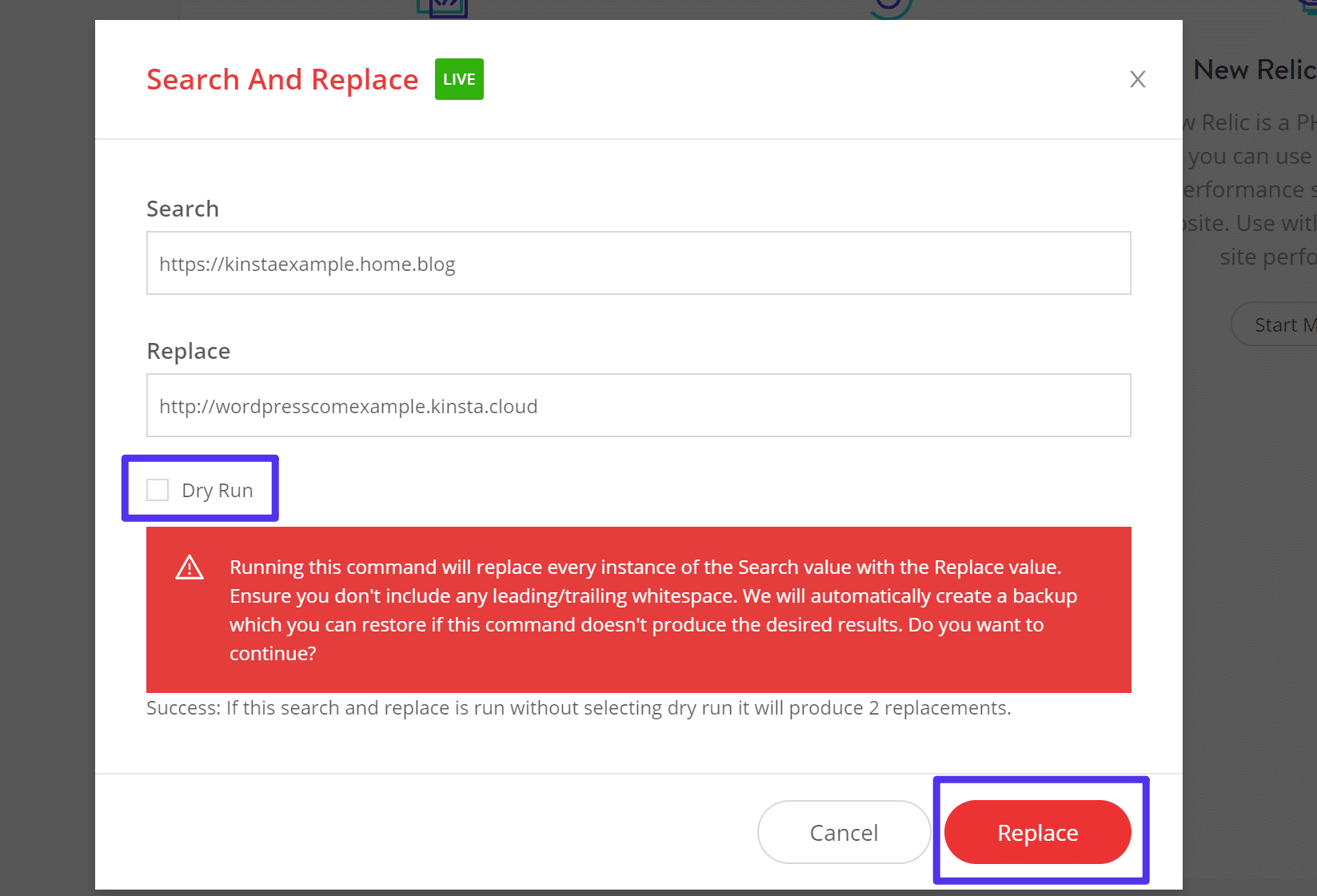 Eliminare la spunta alla casella 