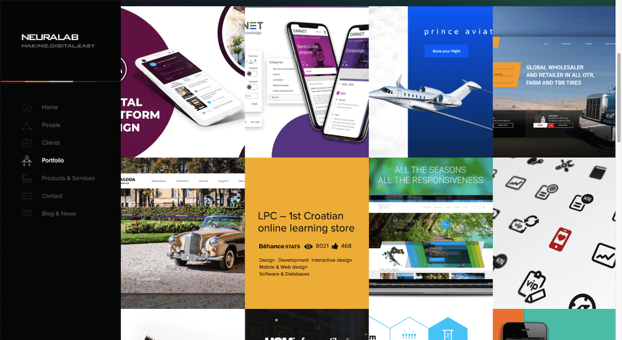 Neuralab Portfolio con Behance data