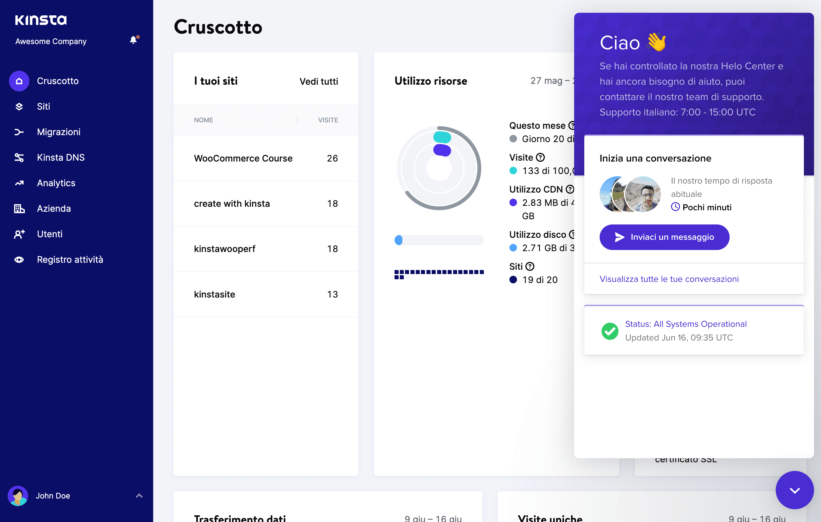 Supporto per l'host WordPress