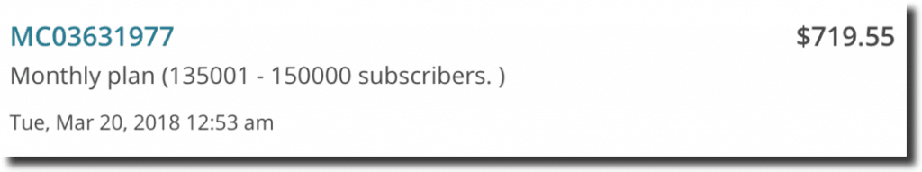 Mailchimpの利用料金