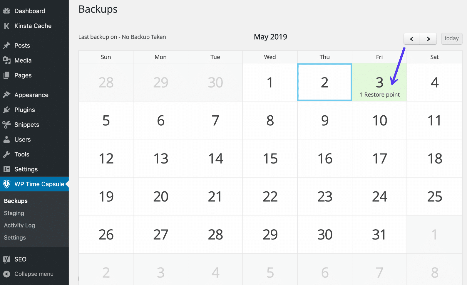 WP Time Capsuleを使ってWordPressをバックアップから復元