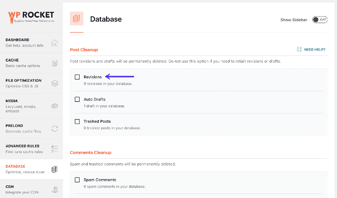 WP Rocketを使って古いリビジョンを削除する