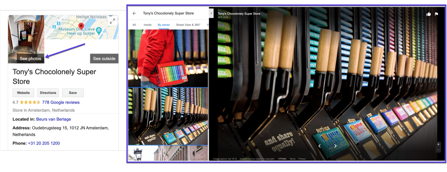 Googleマイビジネスのリスティングにアップロードされた画像の一例