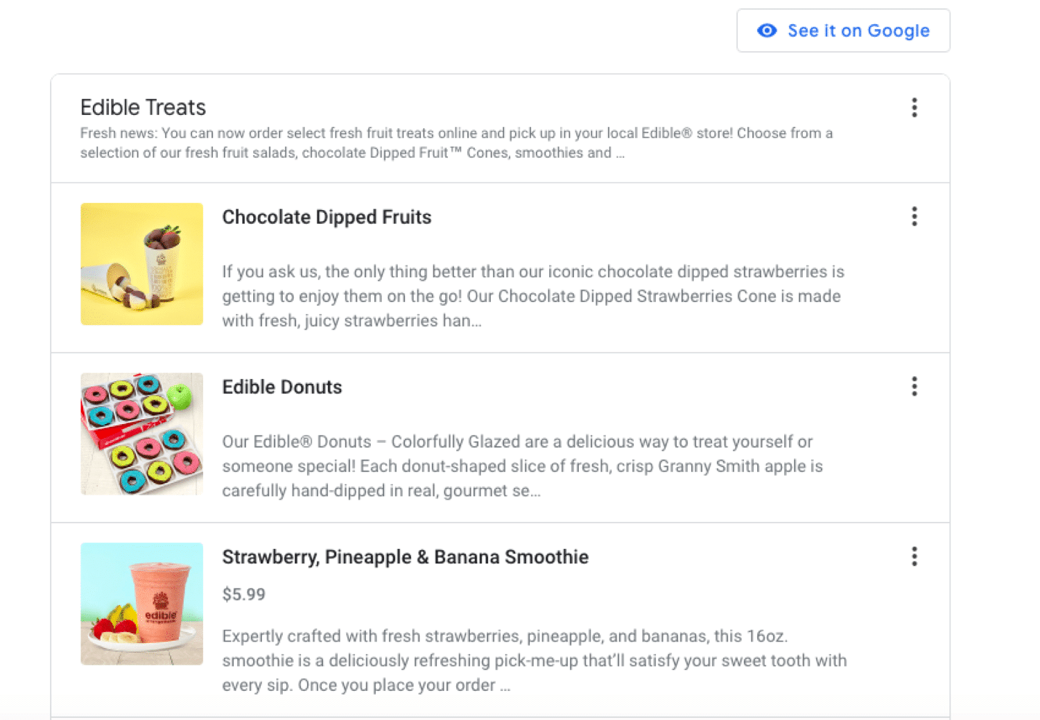 Googleマイビジネスで製品やサービスを紹介する