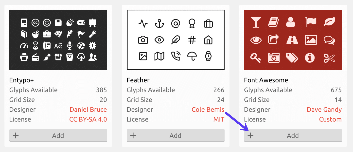IcoMoon Font Awesome bibliotheek
