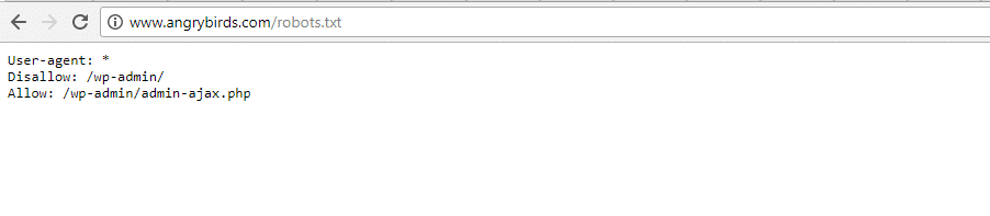 Angry Birds Robots.txt bestand