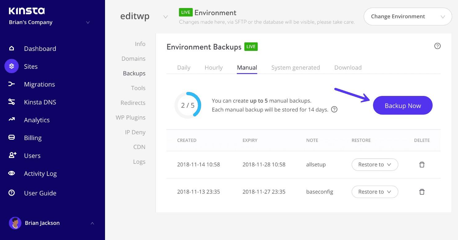 Handmatige WordPress back-up