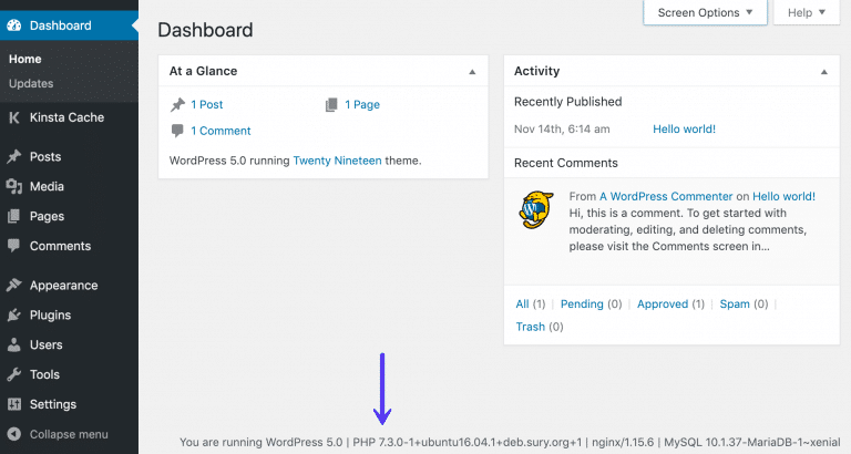 PHP-versie controleren in WordPress