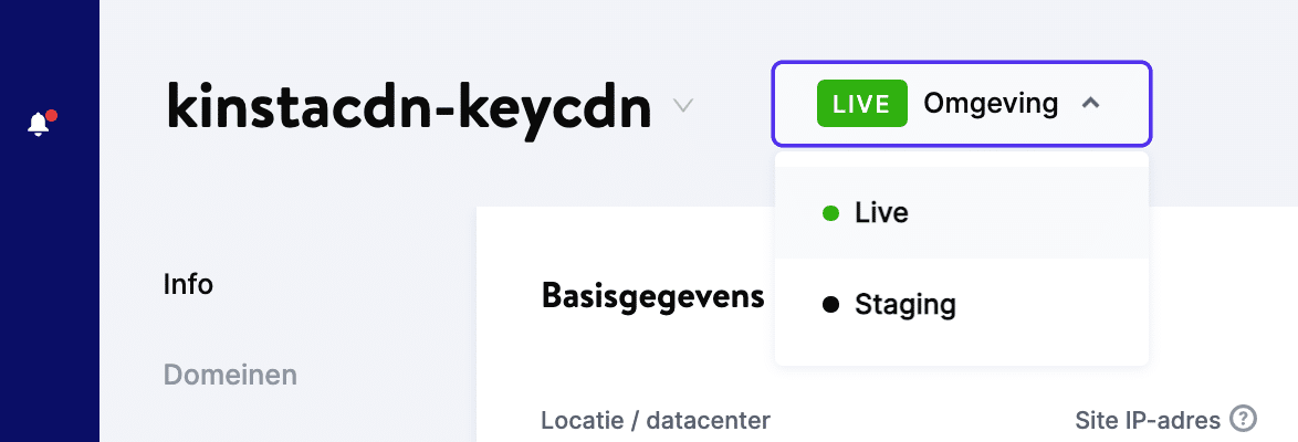 Het Omgeving actiemenu.