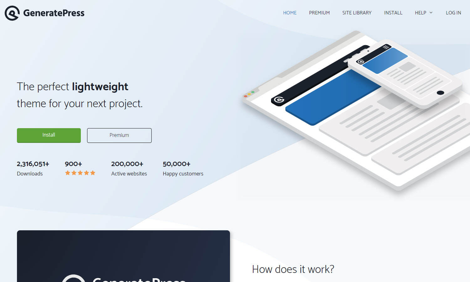 GeneratePress captura de tela