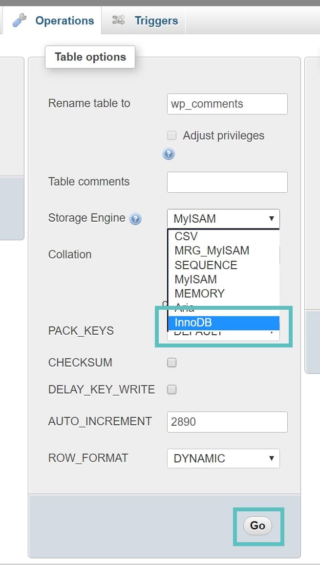 Converter MyISAM para InnoDB 