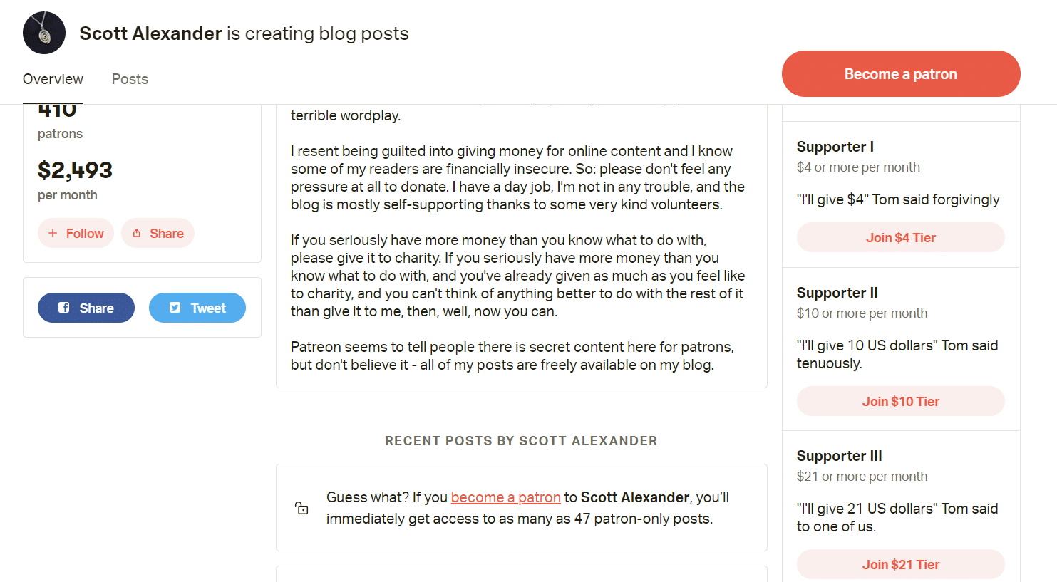 Scott Alexander está criando posts de blog 