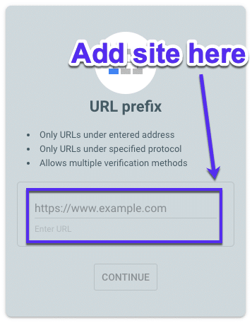 Outra opção à propriedade própria no Google Search Console