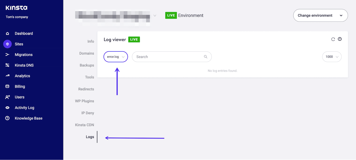 Registro no MyKinsta