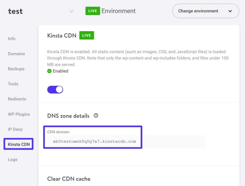 Como encontrar a URL do CDN da Kinsta