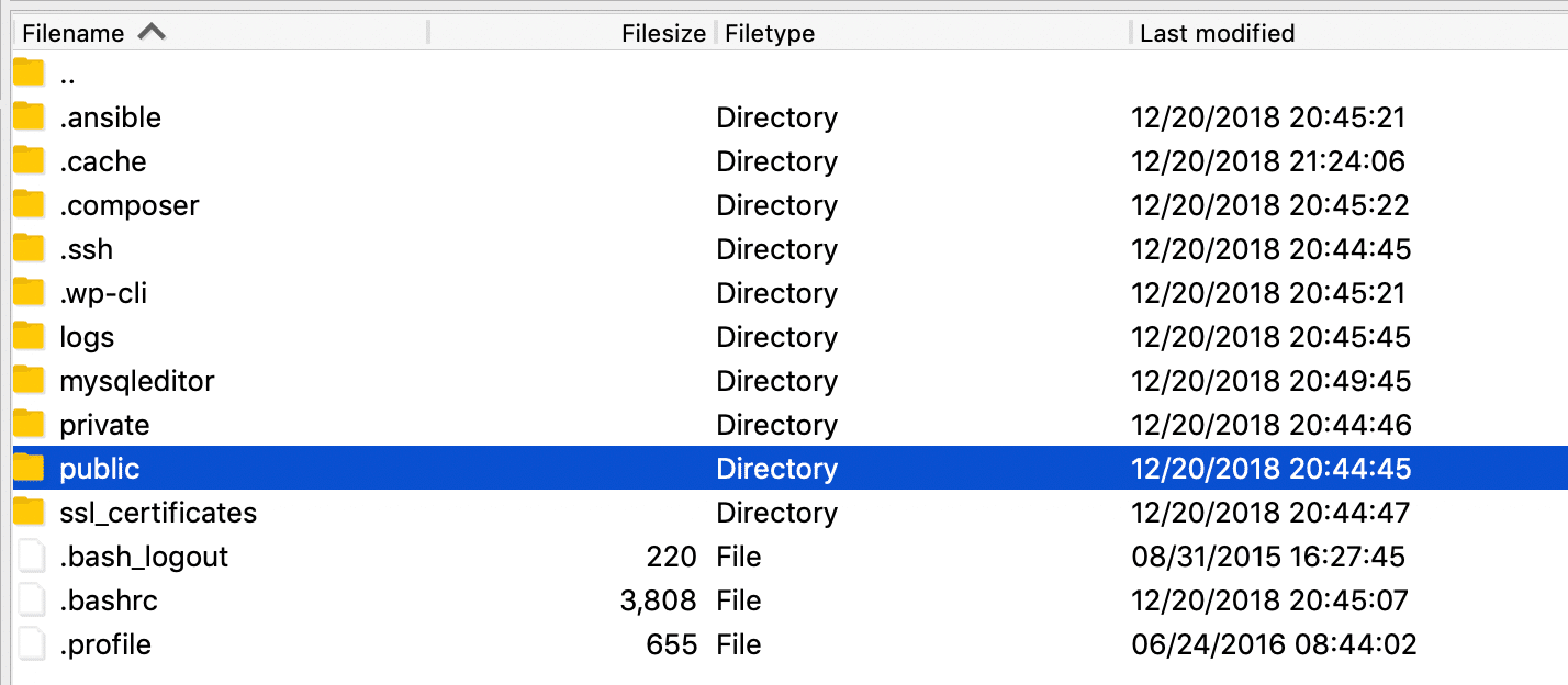 SFTP allmän webb-mapp