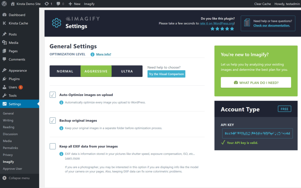 Så här ställer du in kompressionsnivån i Imagify