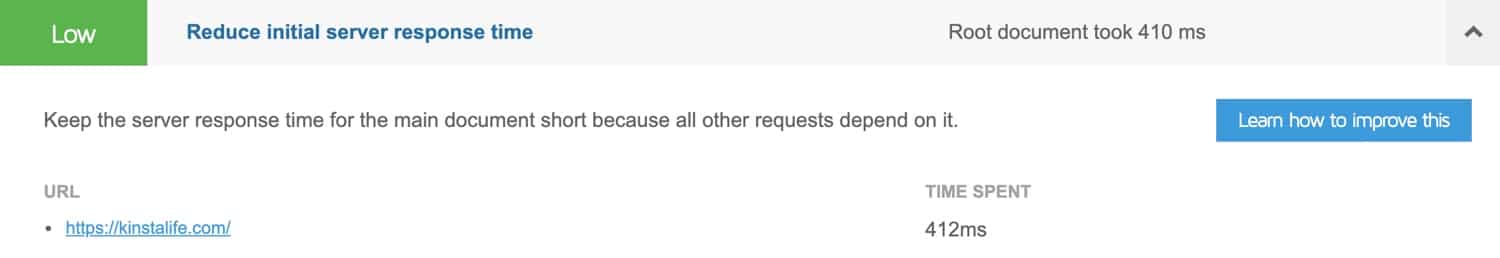 Reducer den oprindelige servers responstid