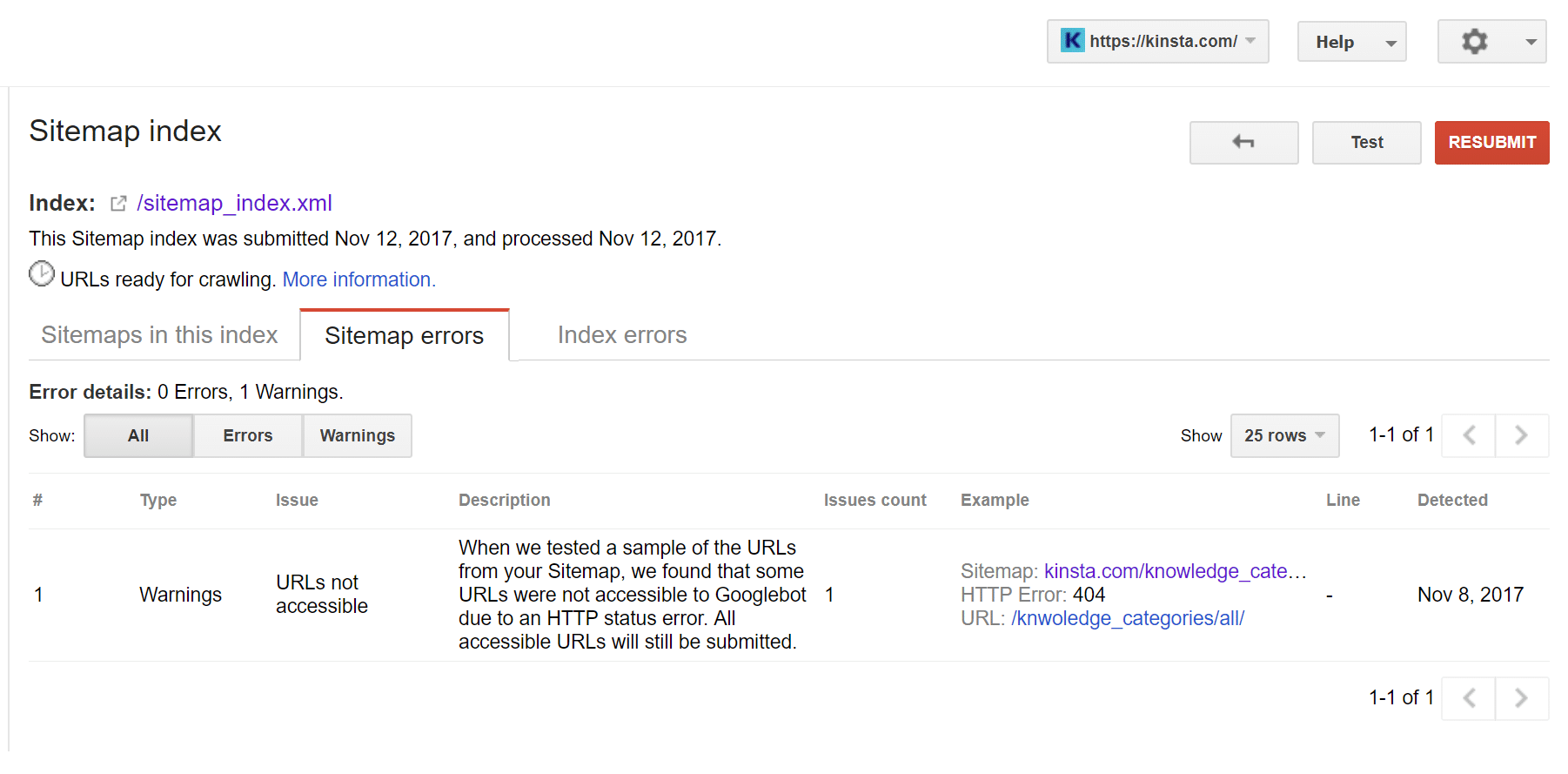 Erros no sitemap WordPress