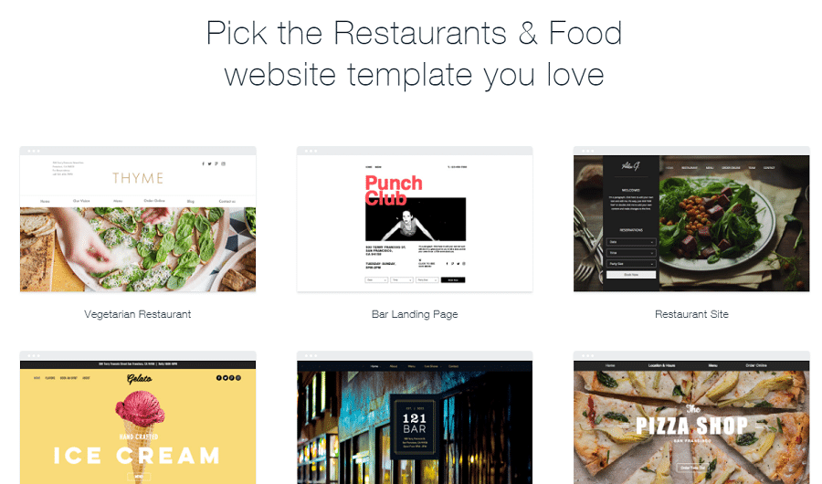 Picking a Wix template