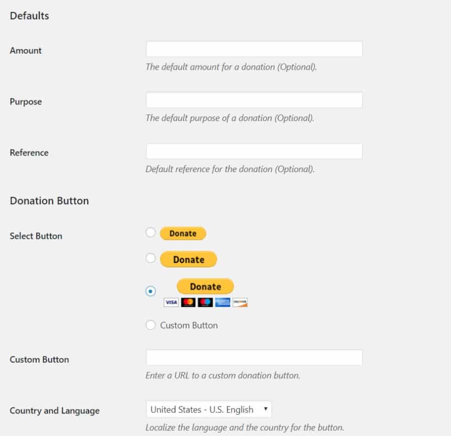 Choose a Donate button