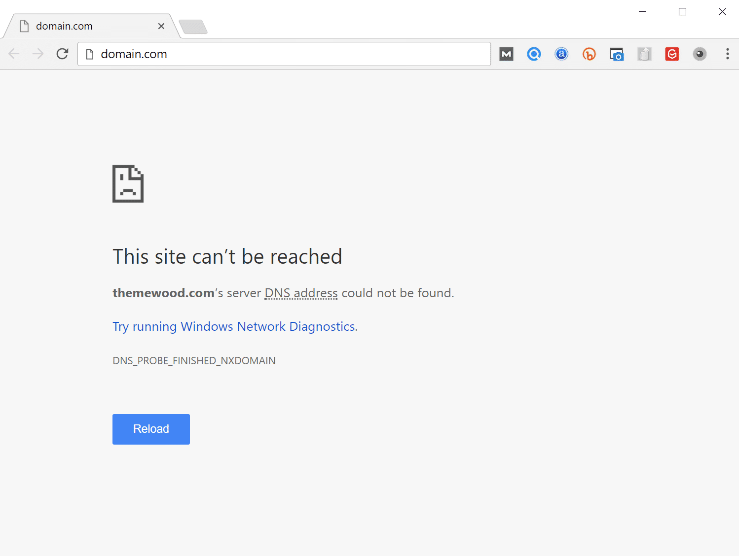 ChromeのDNS_PROBE_FINISHED_NXDOMAINエラー