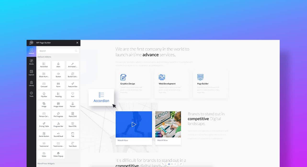 Drag & drop website building