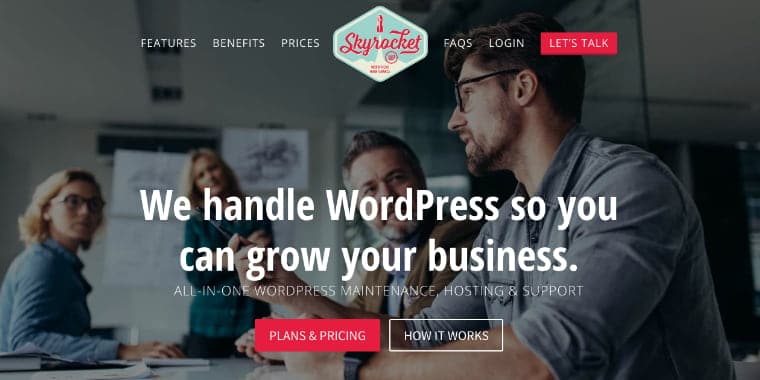 Skyrocketwp's website homepage