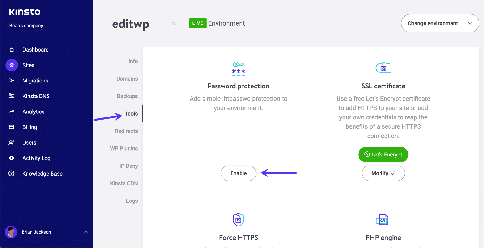Enable .htpasswd protection