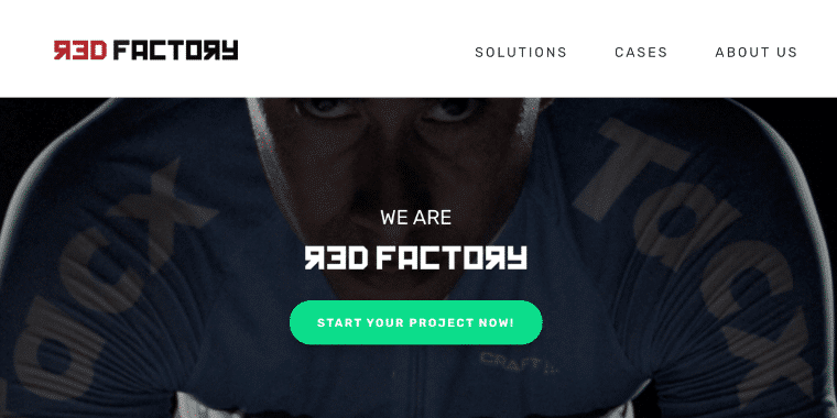 Red Factory's website homepage