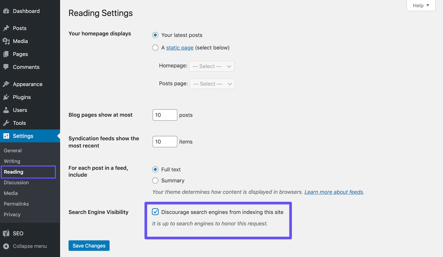 WordPress SEO: deindex wordpress site