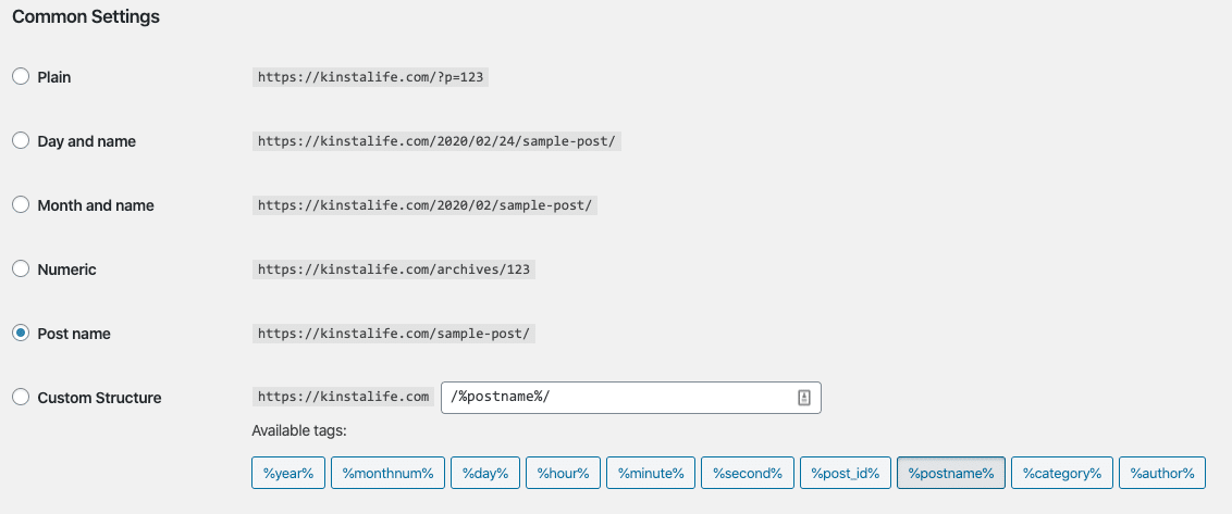 WordPress SEO: tweak WordPress permalinks