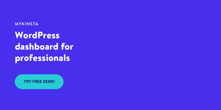 MyKinsta WordPress Dashboard for professionals gif