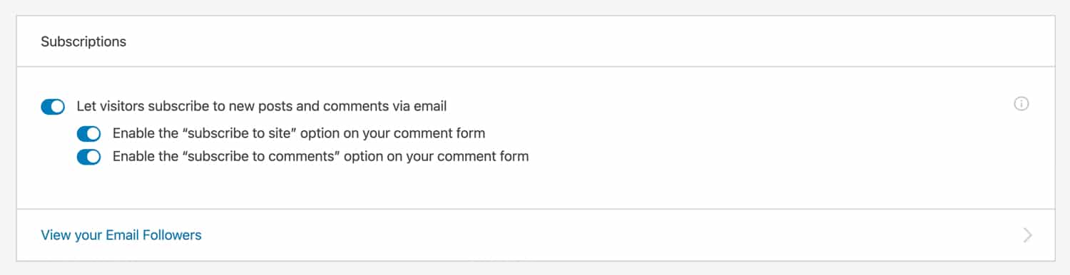 Tilføj web- og abonnementer til kommentarer med Jetpack.