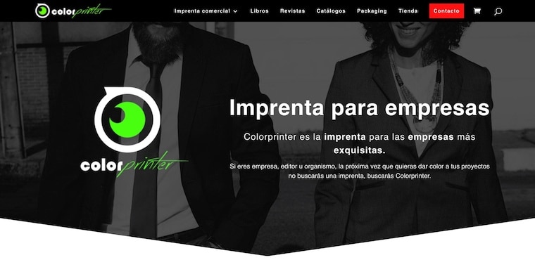 Colorprinter's website homepage