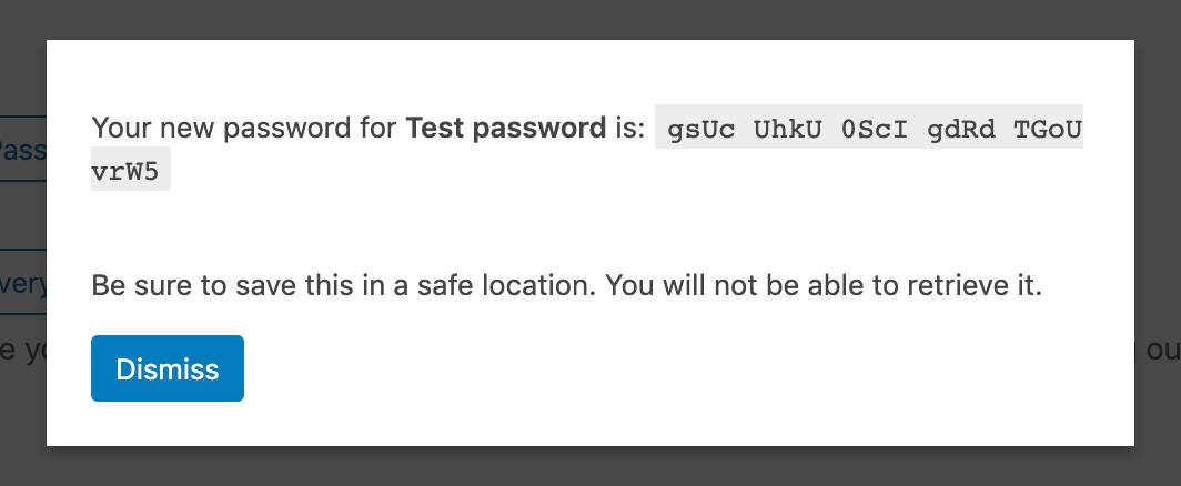 Ett nytt applikations-lösenord