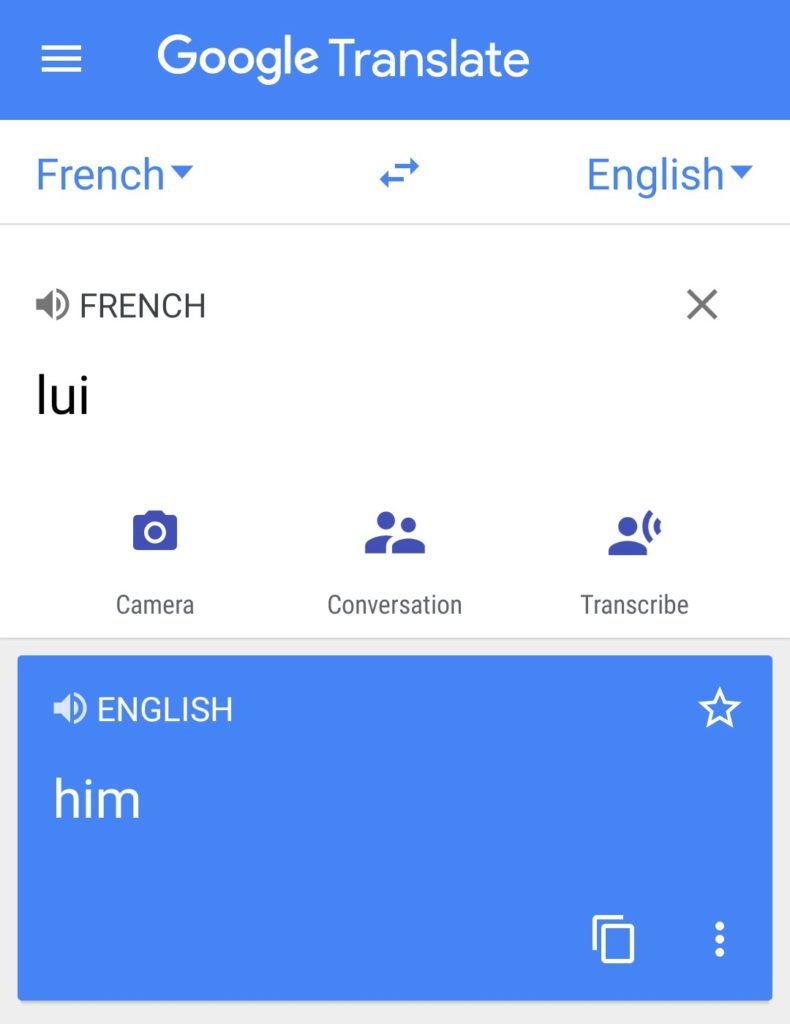 Lui in francese significa 