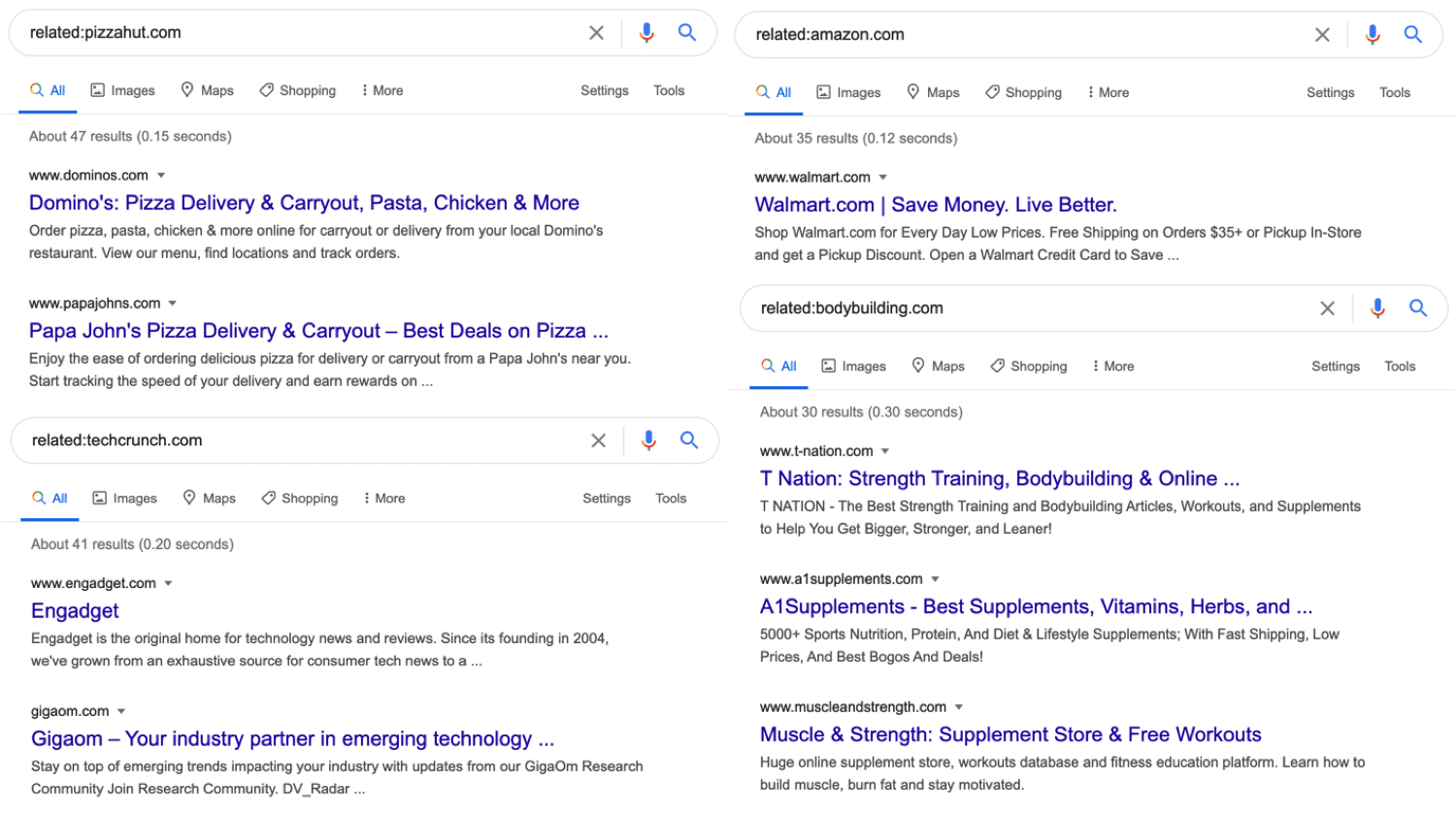 キーワードに関連するたくさんのサイトを発見