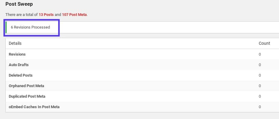 Révisions WordPress traitées à l'aide de l’extension WP-Sweep