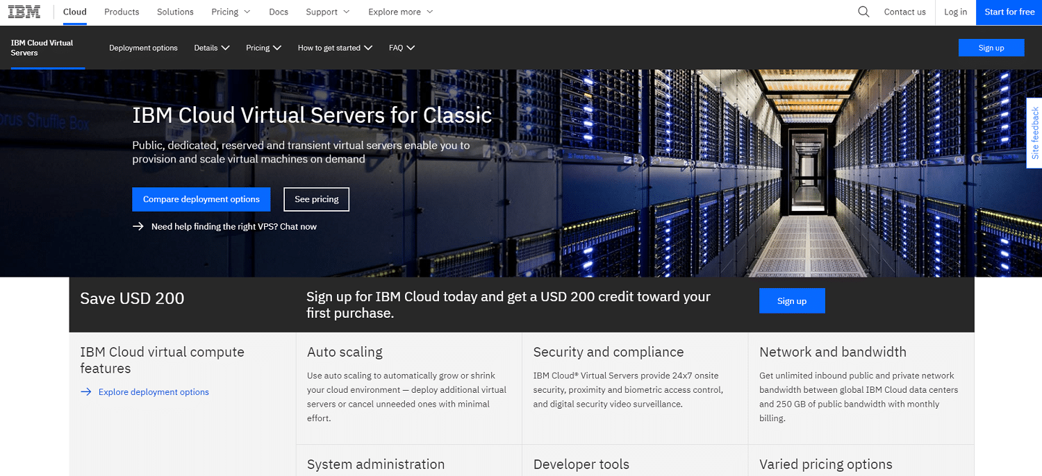Server virtuali della nuvola IBM
