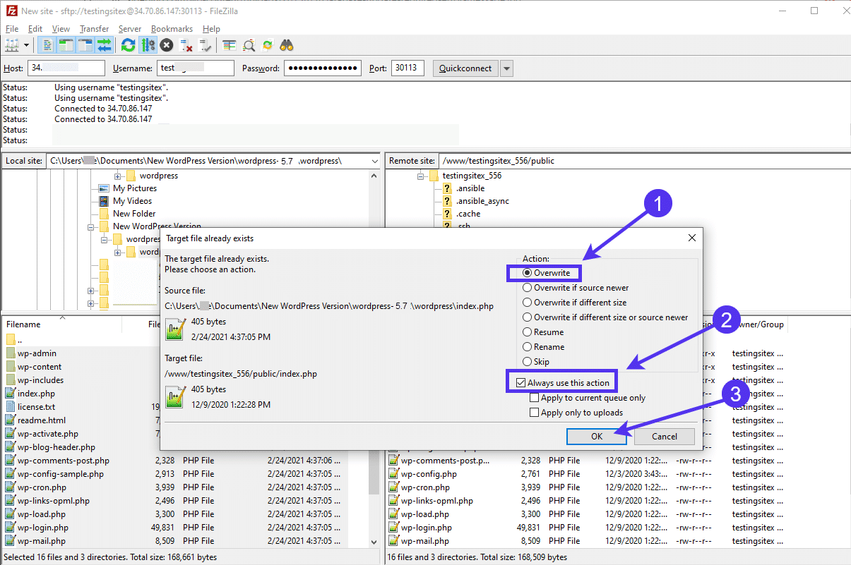 Skriva över din nuvarande WordPress-version med den senaste