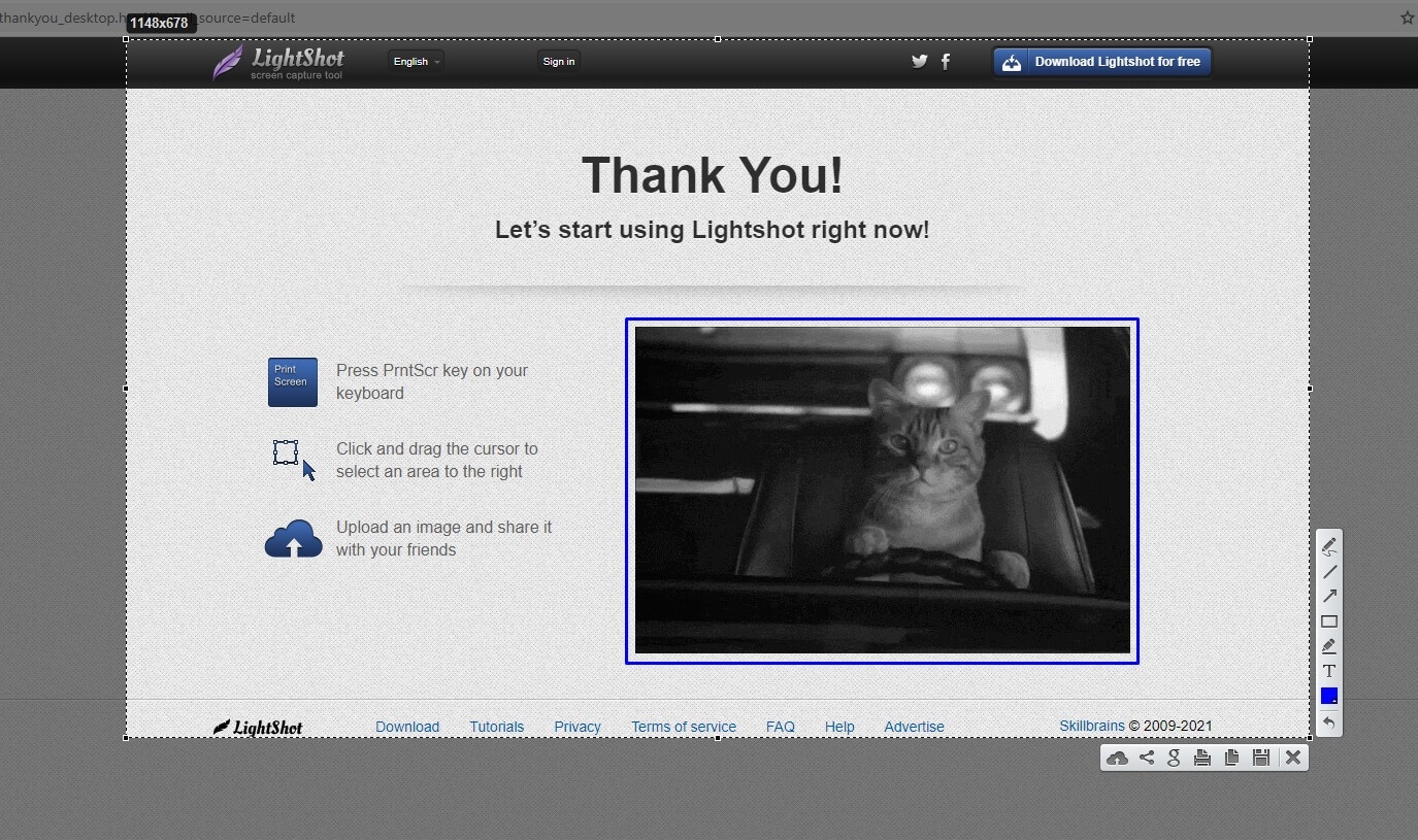 Hacer una captura de pantalla con LightShot.