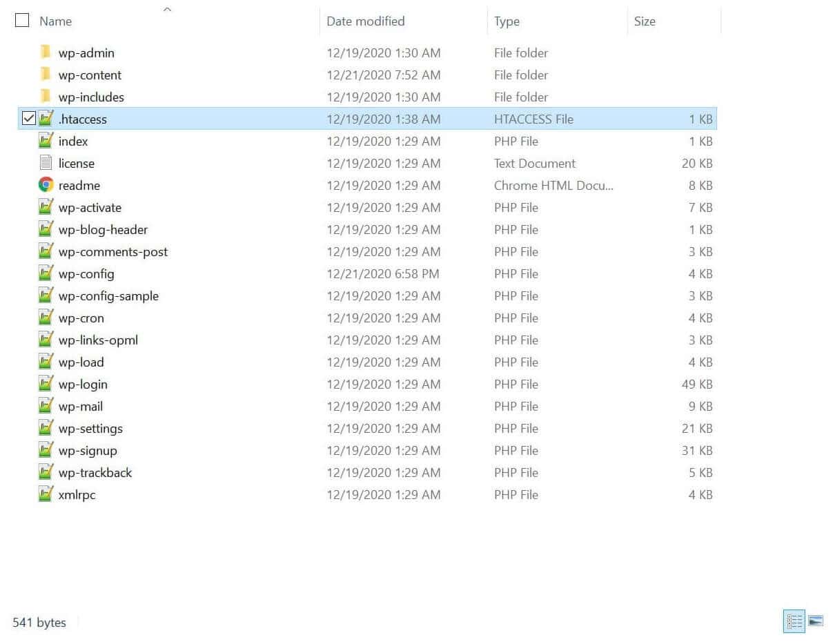 htaccess per la configurazione di Apache.