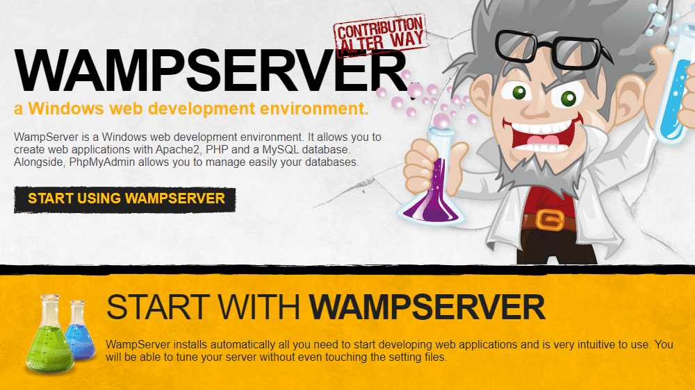 Die Homepage von WAMPserver.