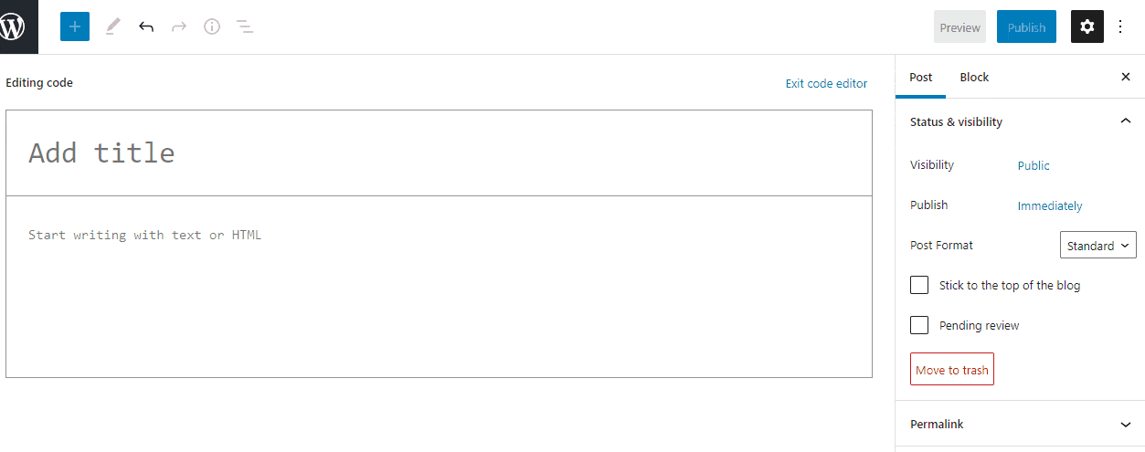 Un'immagine animata che mostra l'uso del markdown nell'editor di WordPress.