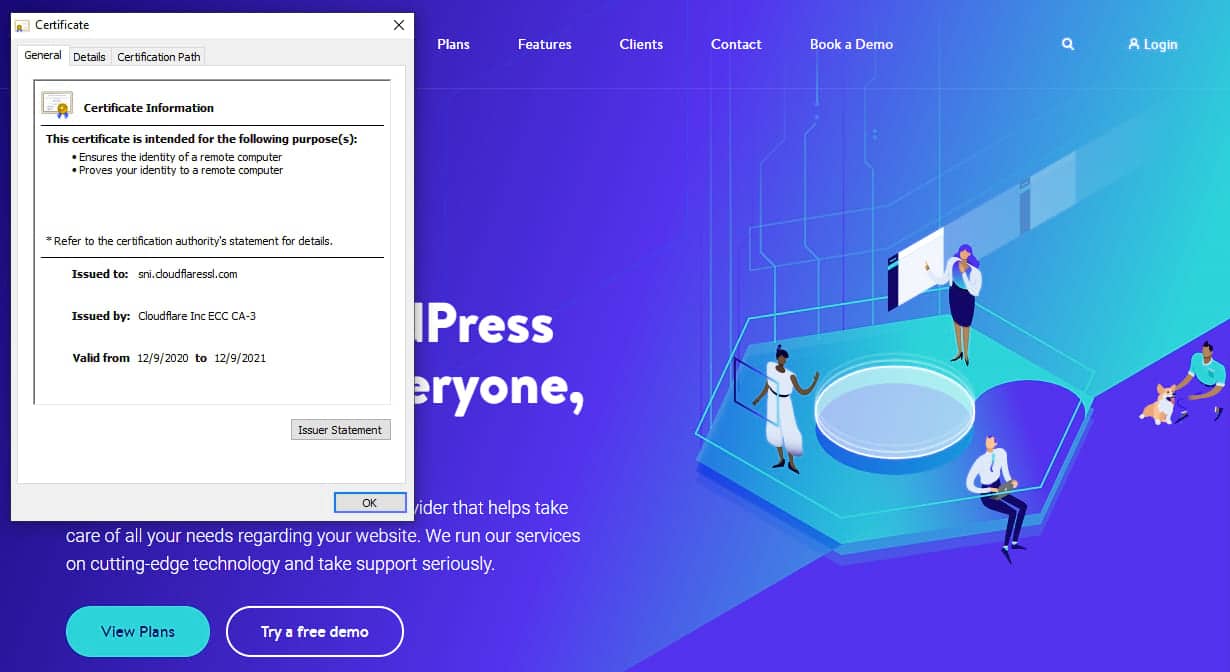 Controllo del certificato SSL di un sito web.