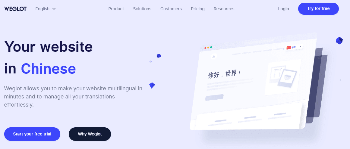 Il plugin di traduzione Weglot.