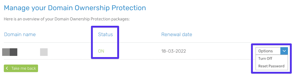 A tela de gerenciamento do DOP